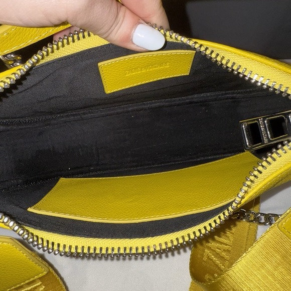 Zadig & Voltaire Moonrock Mini Chain Shoulder Crossbody Hand Bag Yellow - EUC - Picture 7 of 10